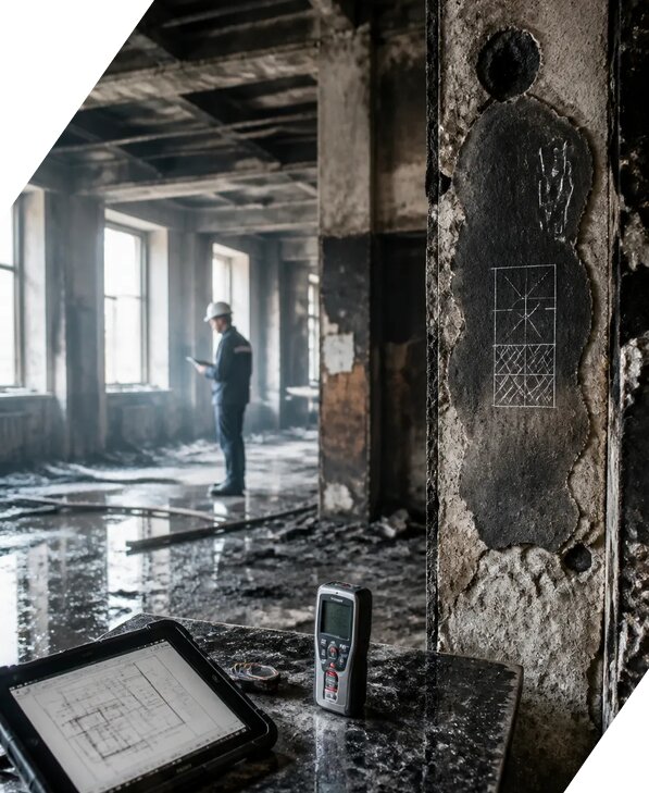 Обследование зданий после пожара в Апшеронске от 15372 р. | ЭкспертизаРоссия