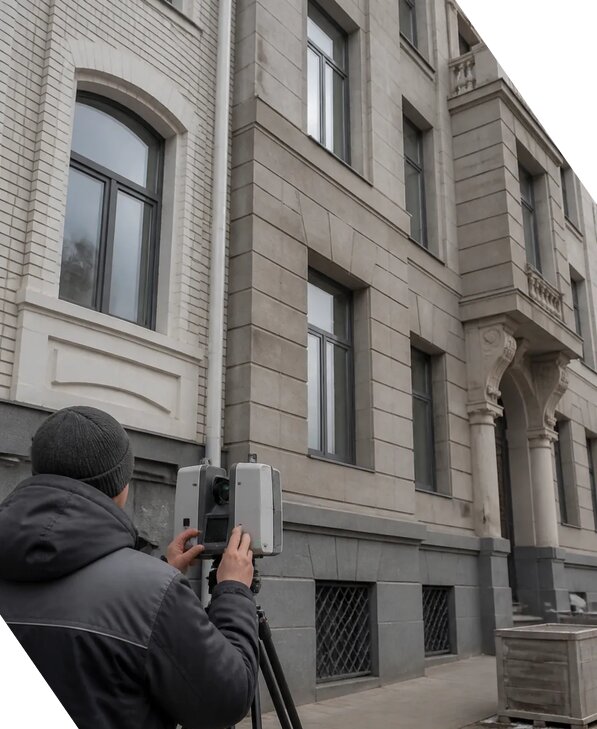 Лазерное сканирование фасадов зданий для обследования в Апшеронске